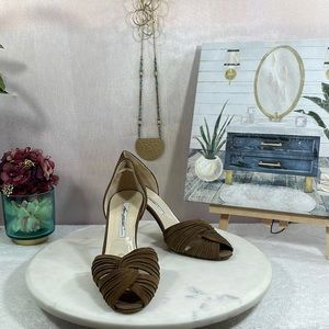 MADE IN ITALY - Brian Atwood Classic Suede Leather Open Toe Heels